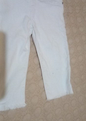 5 Yaş Beden Gri detaylı Erkek Çocuk Beyaz Kot Pantolon