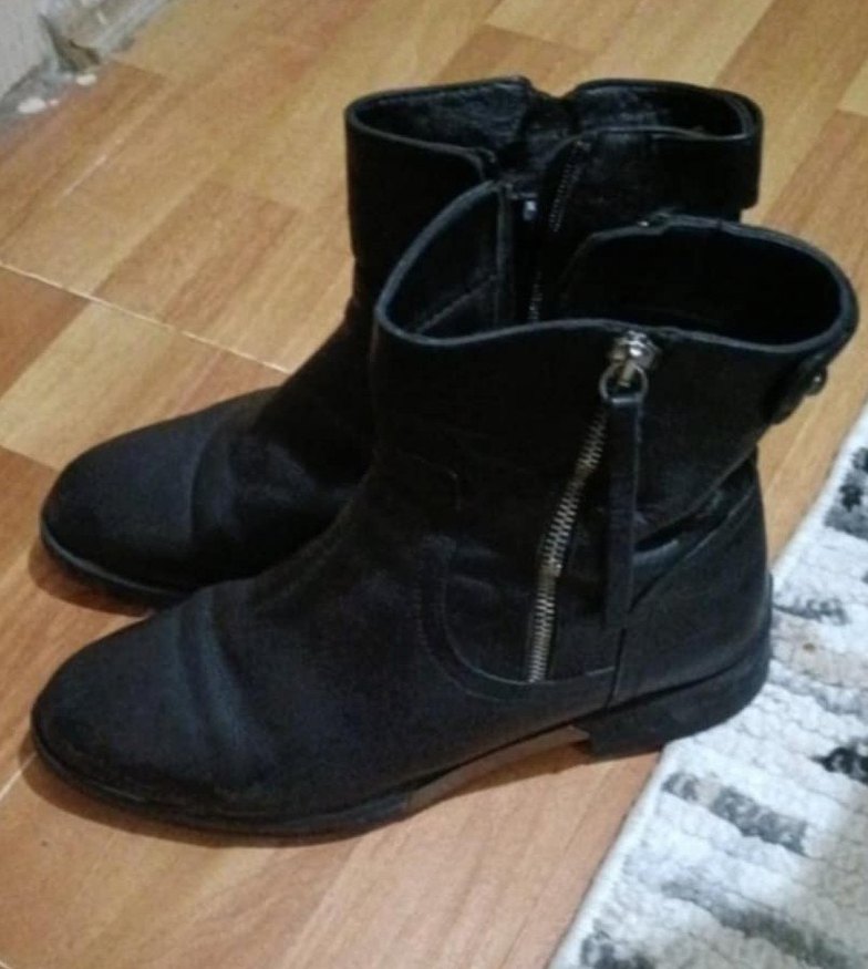 Siyah Deri Gotik Topuklu Kadın Bot - Görsel 2