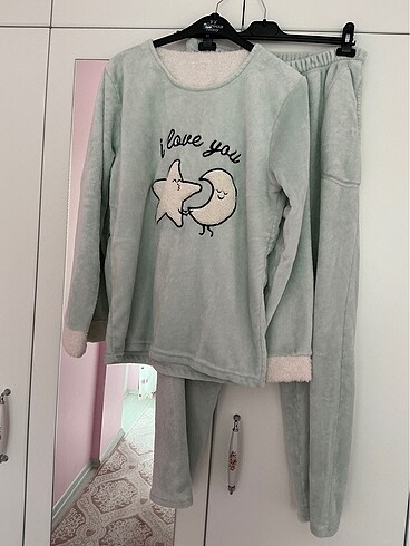 Havlu kumaş mint yeşili pijama takımı
