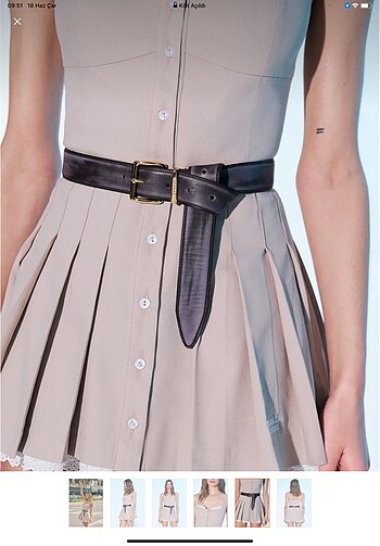 Sagaza studio pileli mini elbise - Görsel 5