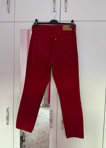 H&M kırmızı jean pantolon - Görsel 4