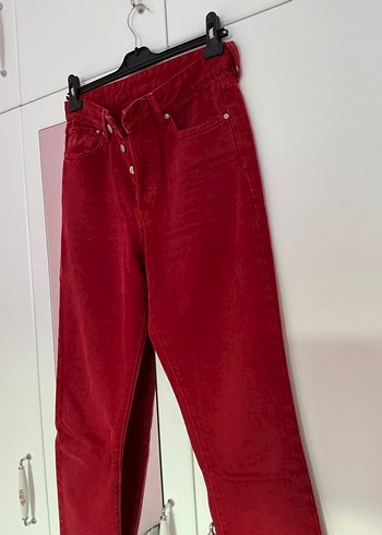 H&M kırmızı jean pantolon - Görsel 2