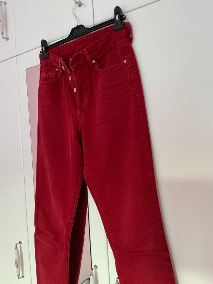 H&M kırmızı jean pantolon - Görsel 2