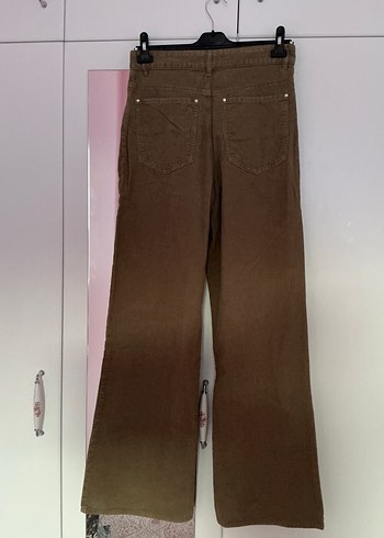 Zara haki rengi kadife pantolon - Görsel 4