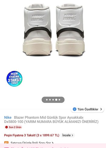 orjinal nike blazer phantom mid unisex spor ayakkabı - Görsel 5