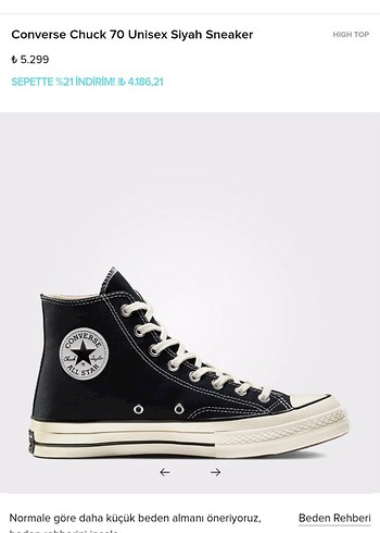 orjinal converse chuck 70 unisex ayakkabı - Görsel 6
