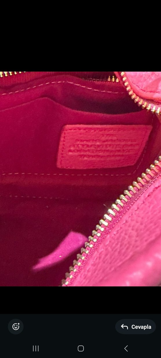 Pembe the tote bag Deri Fermuarlı Kadın el çantası - Görsel 4