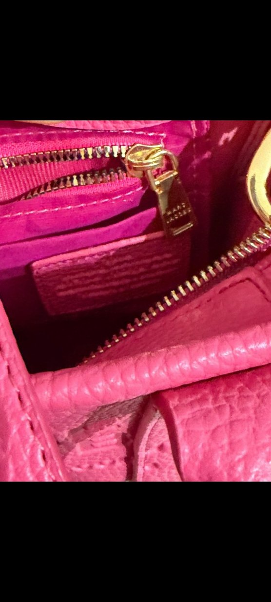 Pembe the tote bag Deri Fermuarlı Kadın el çantası - Görsel 3