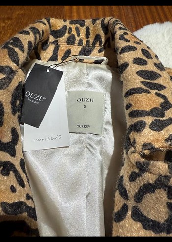 Kahverengi Leopar Desenli  Kadın Kaban - Görsel 4