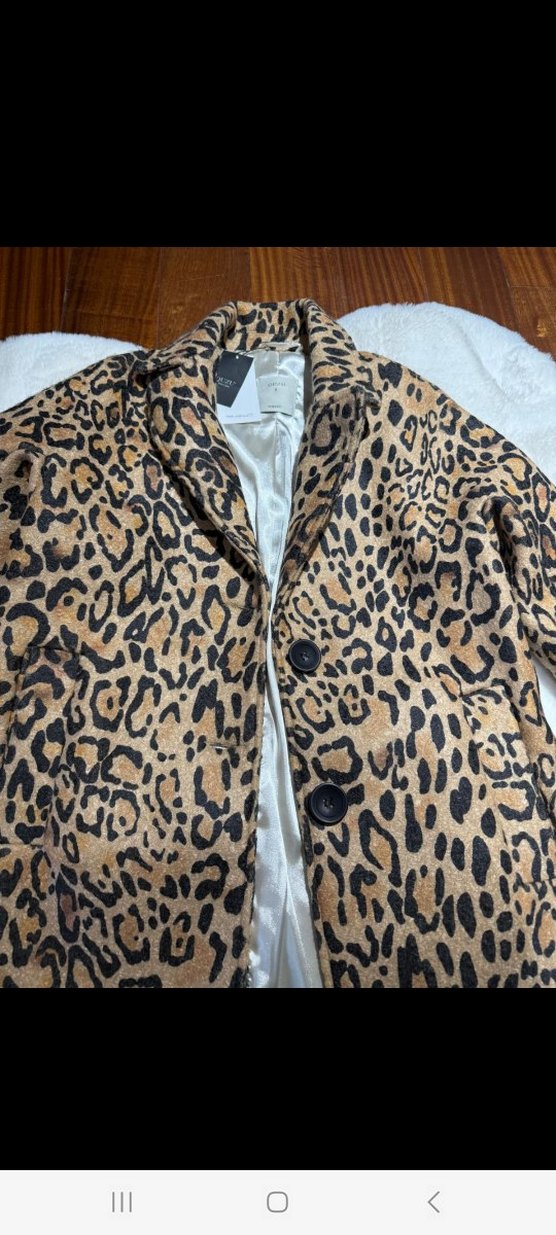 Kahverengi Leopar Desenli  Kadın Kaban - Görsel 3