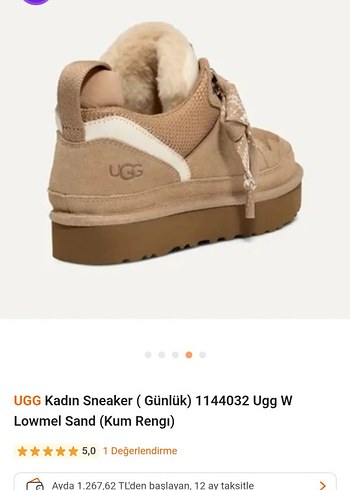 ugg w lowmel sand (kum rengi) kalın bağcıklı - Görsel 6