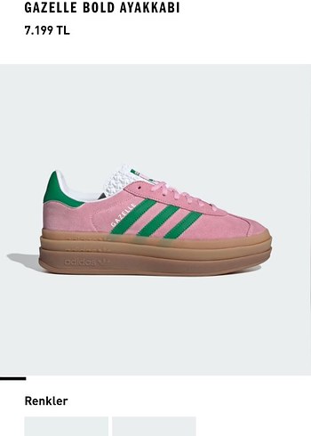 Pembe Yeşil orjinal Adidas Gazelle Platform Spor ayakkabı - Görsel 6