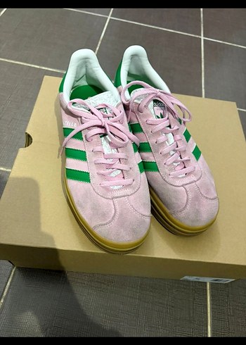 Pembe Yeşil orjinal Adidas Gazelle Platform Spor ayakkabı - Görsel 2