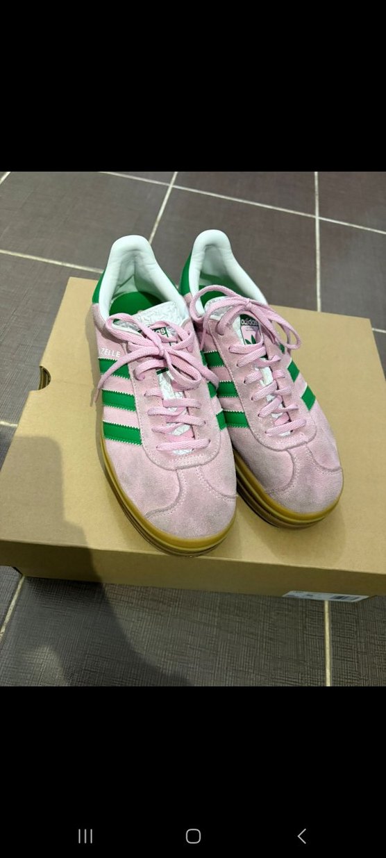 Pembe Yeşil orjinal Adidas Gazelle Platform Spor ayakkabı - Görsel 2