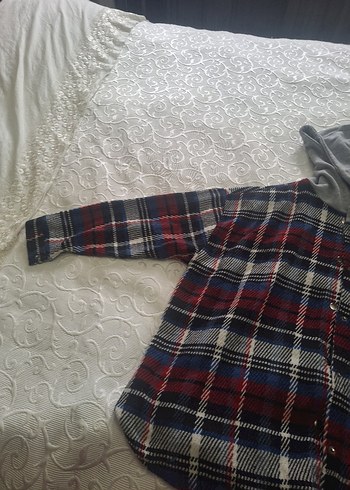 Düğmeli Ekose Kadın Gömlek - Görsel 4