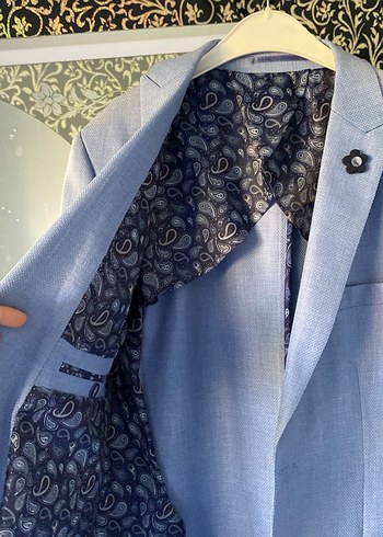 Erkek Açık Mavi Düğmeli Ofis Ceket - Görsel 4