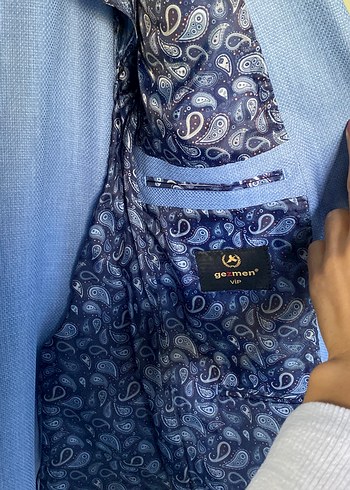 Erkek Açık Mavi Düğmeli Ofis Ceket - Görsel 3