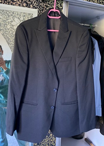 Erkek Siyah Düğmeli Blazer Ceket - Görsel 3