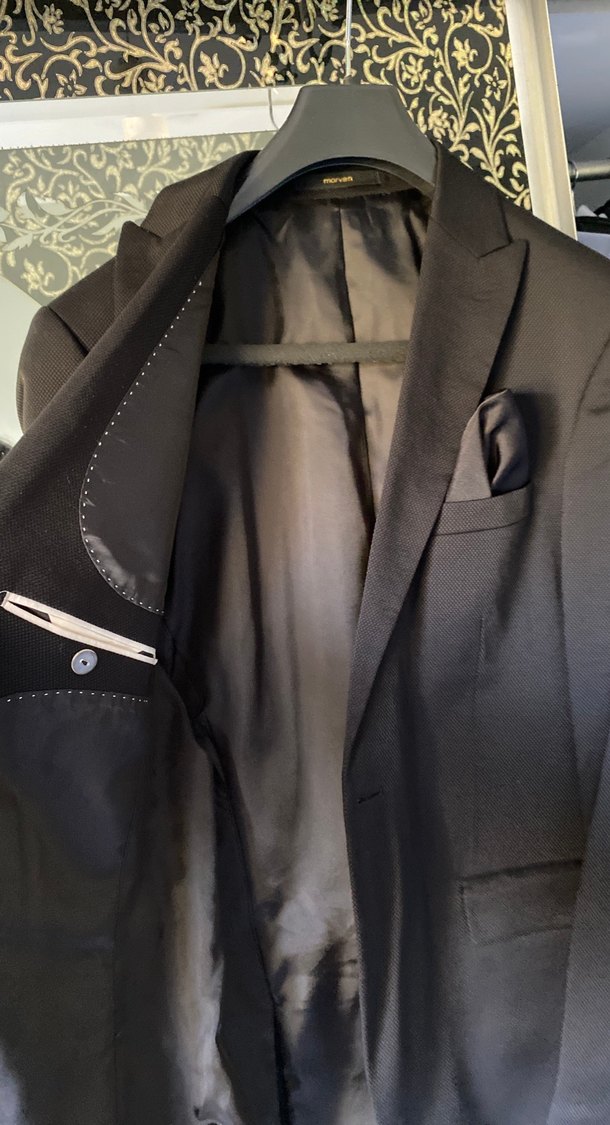 Erkek Siyah Regular Fit Ofis Takım Elbise Ceketi - Görsel 4