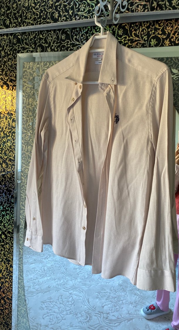 Bej Düğmeli Erkek Keten Gömlek - Görsel 4