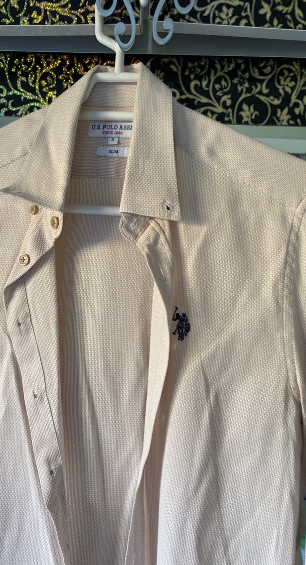 Bej Düğmeli Erkek Keten Gömlek - Görsel 3