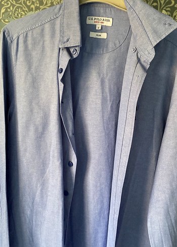 Erkek Mor Keten Gömlek Uzun Kollu Rahat Kesim - Görsel 2