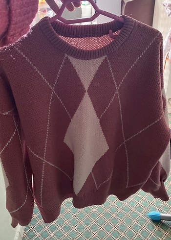 Pembe Örgü Kadın Kazak - Görsel 2