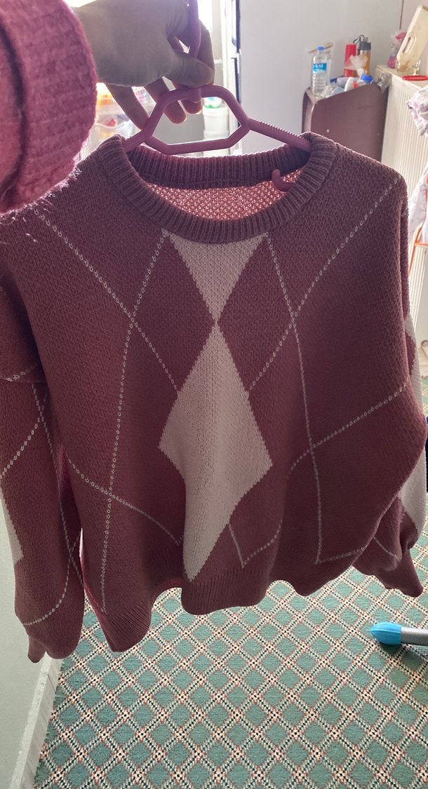 Pembe Örgü Kadın Kazak - Görsel 2