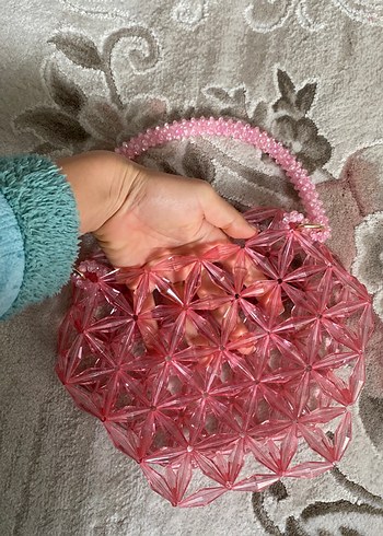 Pembe Boncuklu Bohem Kadın Çanta - Görsel 3