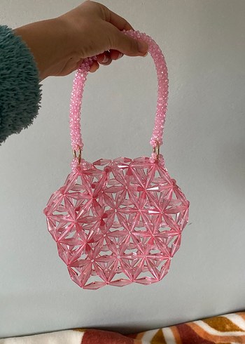 Pembe Boncuklu Bohem Kadın Çanta - Görsel 2