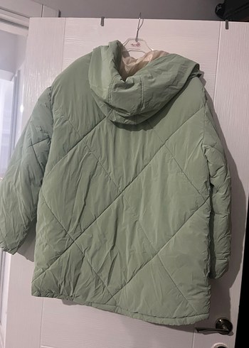 Kadın Yeşil Midi Puff Mont - Görsel 8