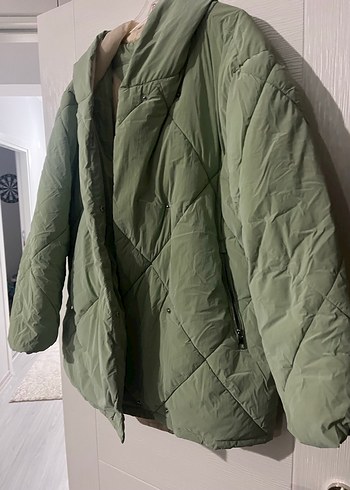 Kadın Yeşil Midi Puff Mont - Görsel 2