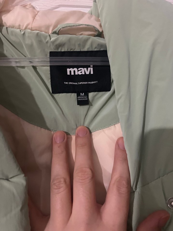 Kadın Yeşil Midi Puff Mont - Görsel 4