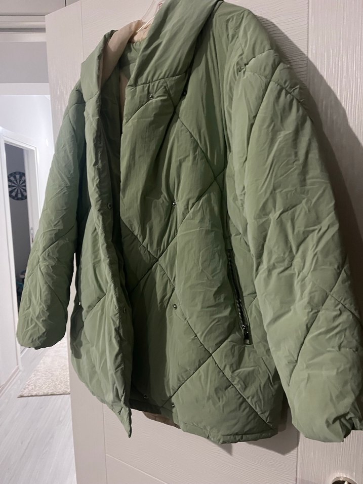 Kadın Yeşil Midi Puff Mont - Görsel 2