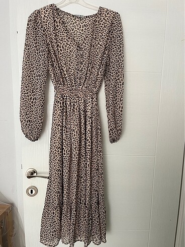 Şifon leopar elbise - Görsel 2