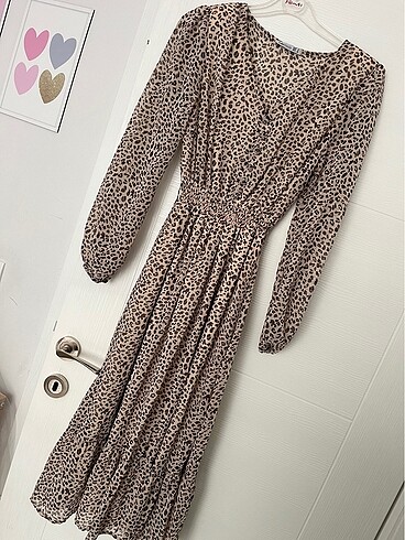 Şifon leopar elbise - Görsel 5