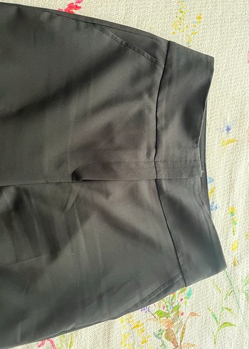 Fermuarlı Siyah Kadın Kumaş Pantolon ispanyol paça - Görsel 3