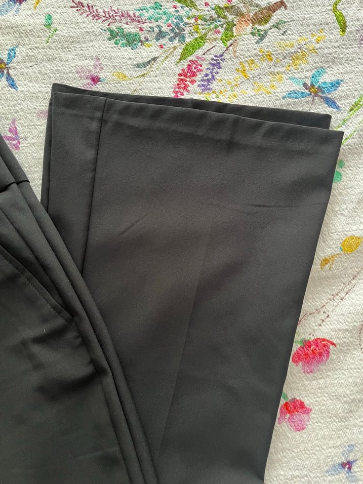 Fermuarlı Siyah Kadın Kumaş Pantolon ispanyol paça - Görsel 5