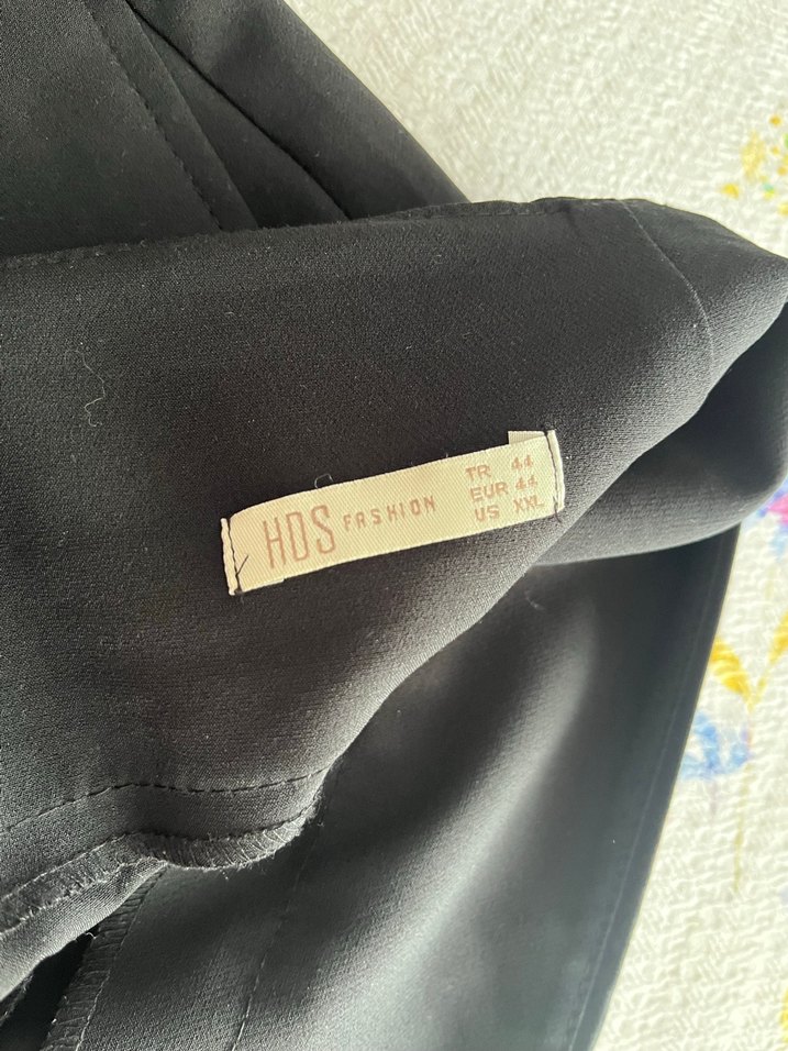 Fermuarlı Siyah Kadın Kumaş Pantolon ispanyol paça - Görsel 2