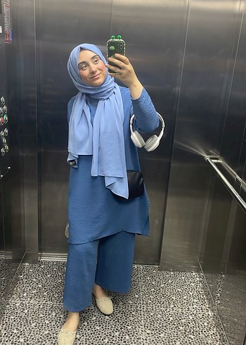 xxl Beden Koyu Mavi Kadın tunik takım