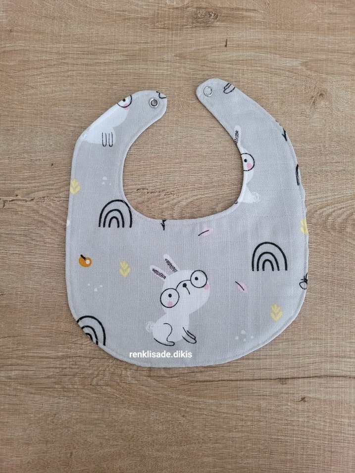 tavşan yıldız sıvı geçirmez bebek önlüğü - Görsel 2