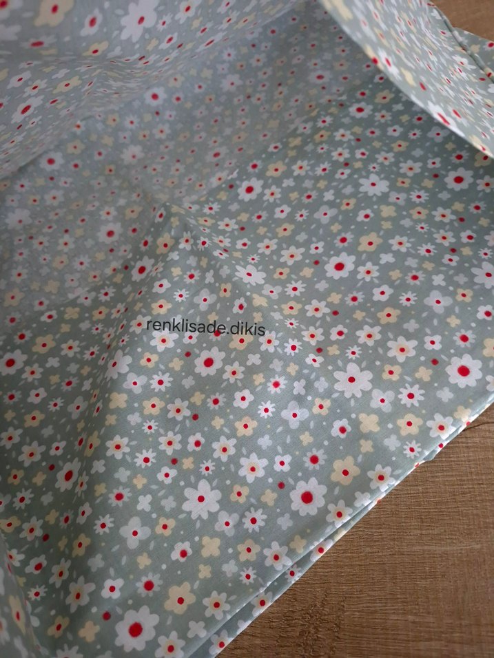 2 adet mint yeşili çiçekli yastık kılıfı - Görsel 2