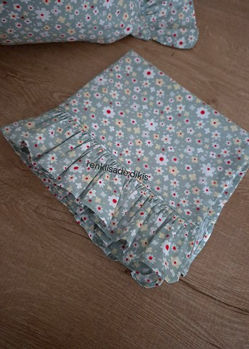 2 adet yarım fırfırlı mint yeşili yastık kılıfı - Görsel 6