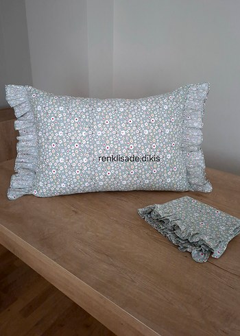 2 adet yarım fırfırlı mint yeşili yastık kılıfı - Görsel 2