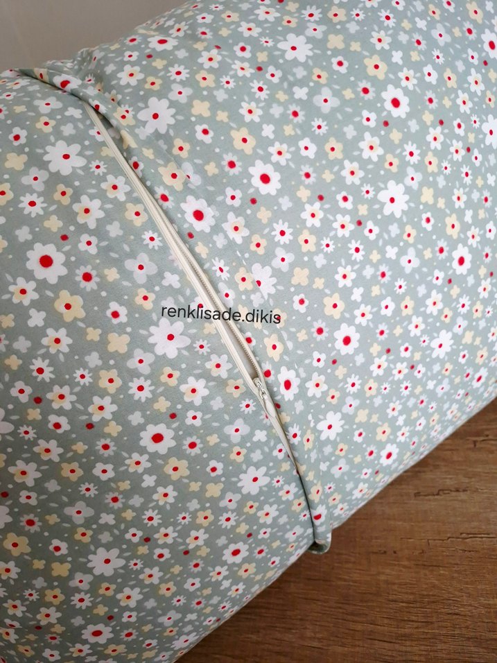 2 adet yarım fırfırlı mint yeşili yastık kılıfı - Görsel 4