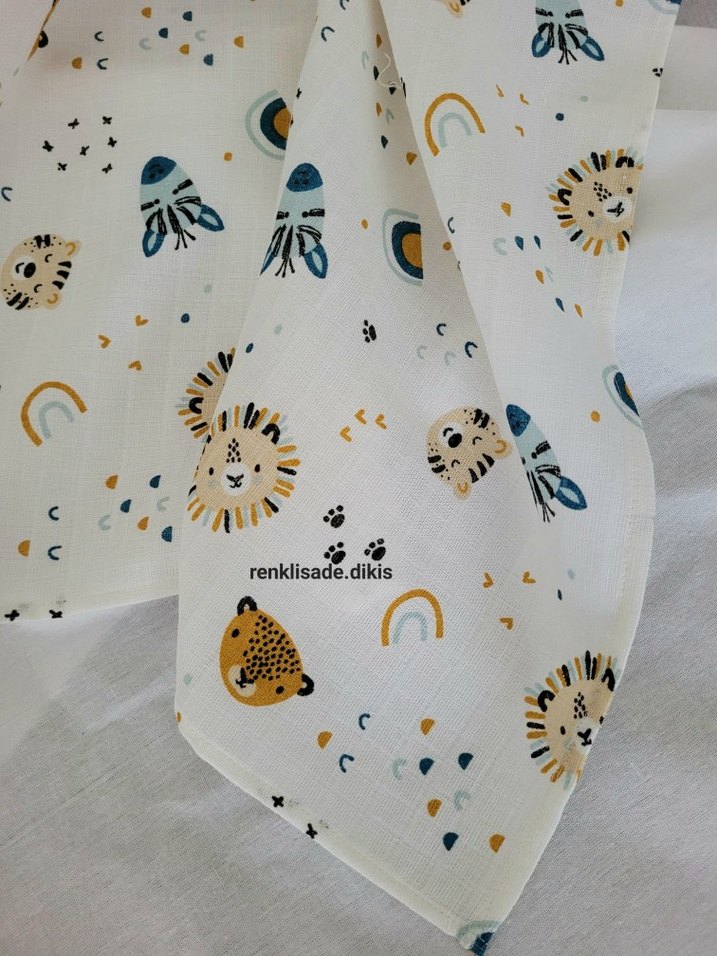 hayvan desenli müslin örtü - Görsel 2