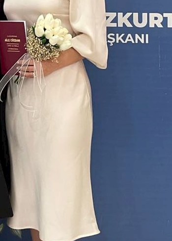 Trendyol & Milla Beyaz Uzun Bohem Nişan Elbisesi