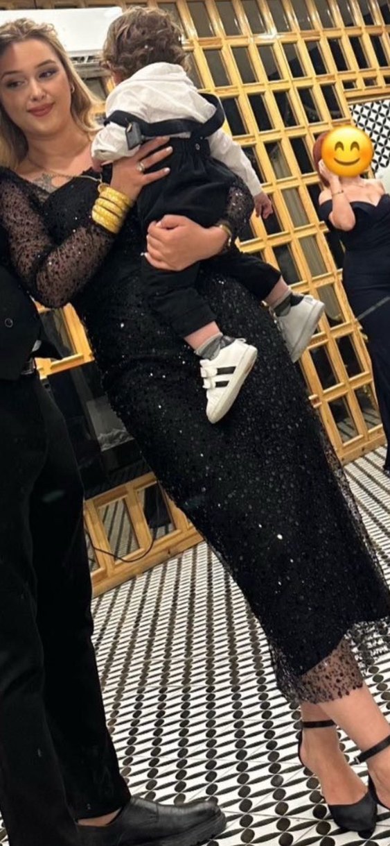 Siyah Uzun Kadın Abiye Elbise - Görsel 2