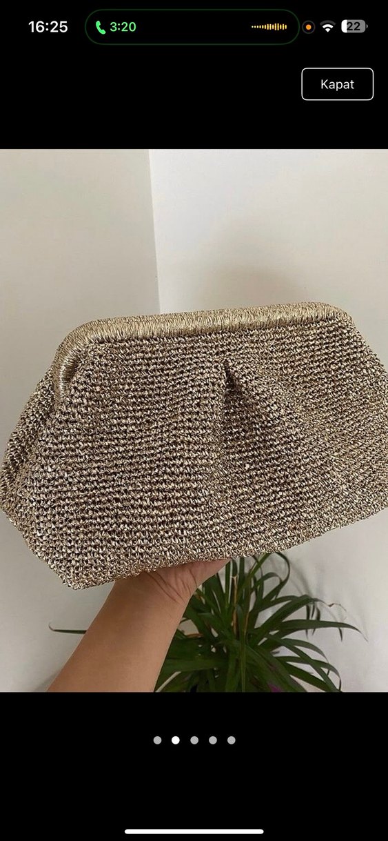 Parlak Örgü Kadın Çanta - Görsel 3