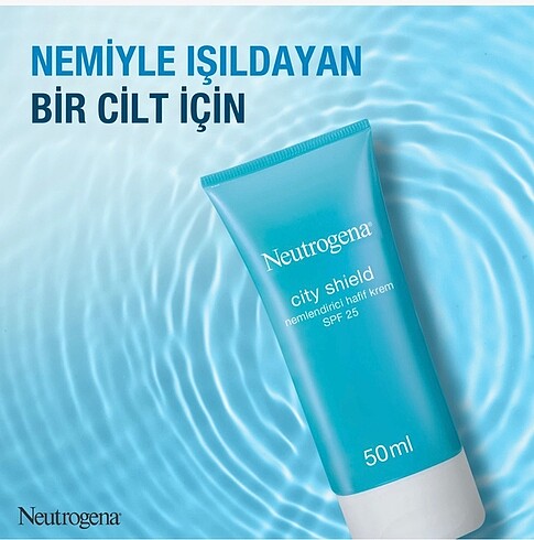 Neutrogena Hydro Boost City Shield Spf25 yüz güneş kremi içeren Nemlendiric